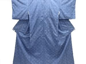 アンティーク　麻の葉織り出し手織り紬着物